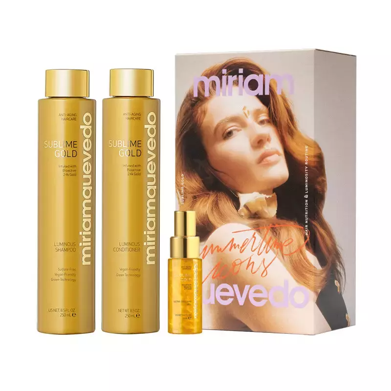 Miriam Quevedo Набор-люкс подарочный Золотой для питания и сияния волос SUBLIME GOLD HAIR NUTRITION & LUMINOS
